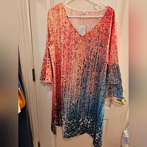 XL multicolor silk dress